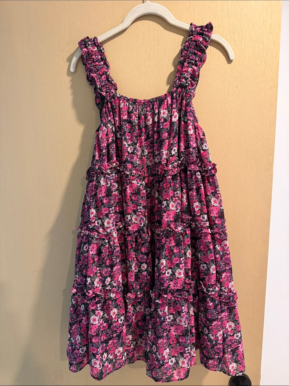 Endless Rose Pink Floral Ruffle Tiered Dress